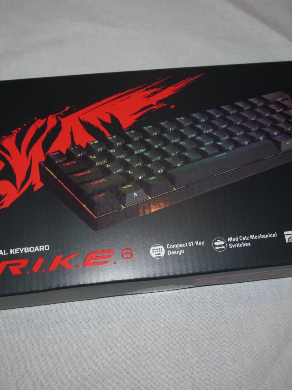 Mad Catz 60% RGB Gaming Mechanical Keyboard S.T.R.I.K.E. 6 Black NEW SEALED